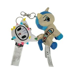 Tokidoki Unicorno Cleo & Carina The White Cat Cactus Friends Plush Clip Keychain